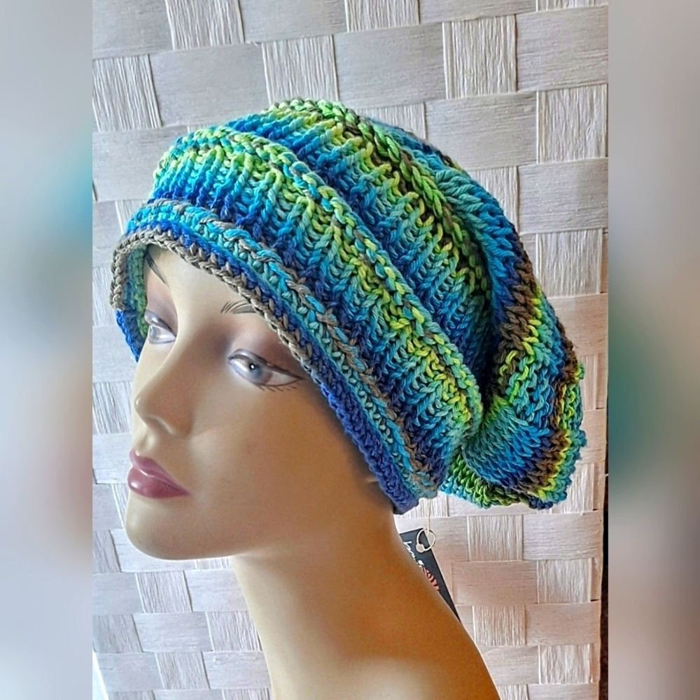 NWT BoKnitArt's Hattitudes Cotton Slouch Beanie